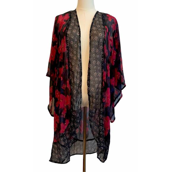 Hollister Boho Kimono Open Cardigan Womens OS Fairy Sheer Tunic Top Blouse - Picture 1 of 9